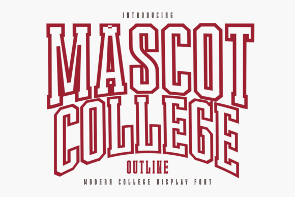 Mascot College Outline: A Varsity Display Font for Bold Designs
