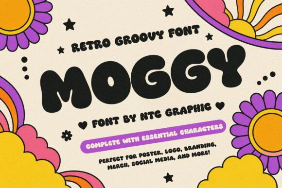Moggy: A Groovy Display Font for Retro-Cool Designs