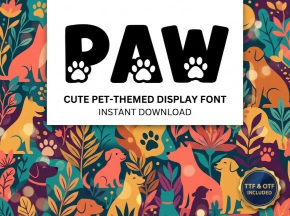Paw: The Adorable Pet-Themed Display Font