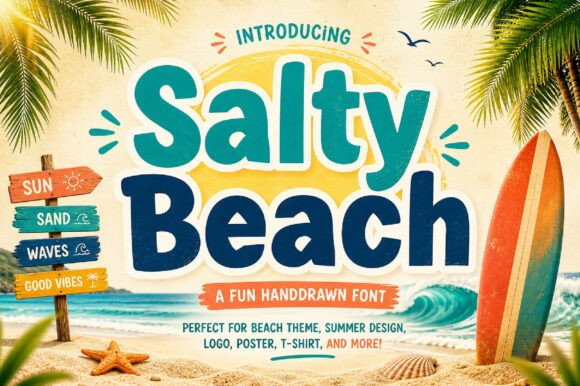 Salty Beach: A Display Font with Coastal Charm
