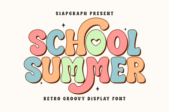 School Summer: A Playful Retro Groovy Display Font